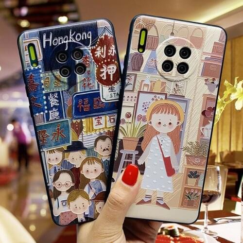 Cute Cartoon 3D Embossed Phone Case For iPhone X XS XR 11 12Pro MAX 7 8 Plus SE2 Capa Soft Back Covers Sweet Matte Cases Fundas