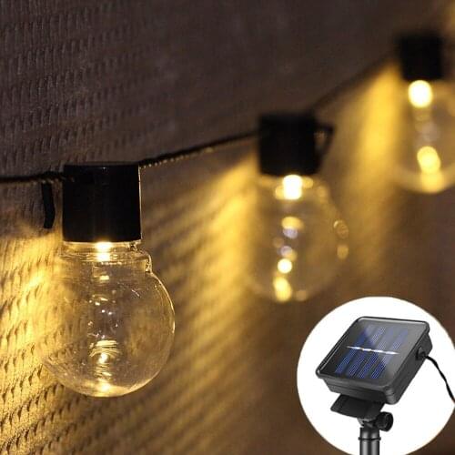 10 20 LED Balls Street Garland Solar Light String 2.5M 5M Outdoor Garden Lighting Festoon Fairy Light Waterproof Christmas Decor