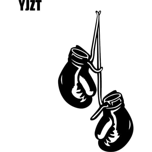 YJZT 8.6*16.1CM Interesting Boxing Gloves Sports Sportsman Vinyl Car Stickers C12-0758