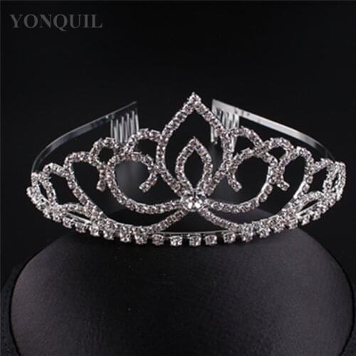 Quality Crystal Rhinestone Crown Bridal Bridesmaid Diamante Tiara Headpiece Prom Party Lady Headwear Gift Hot MYQ018