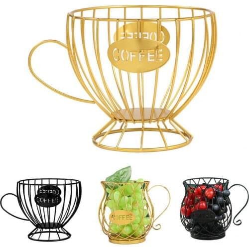 60%HOTFruit Basket Hollow-Carved Design Large Capacity Wrought Iron Thick Vegetable Storage Holder for Home