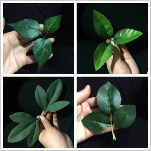 New Arrived 10Pcs Green Artificial Leaf Flowers Simulation Silk Leaves for Bouquet Garland DIY Wedding Decor Scrapbooking Leaves
