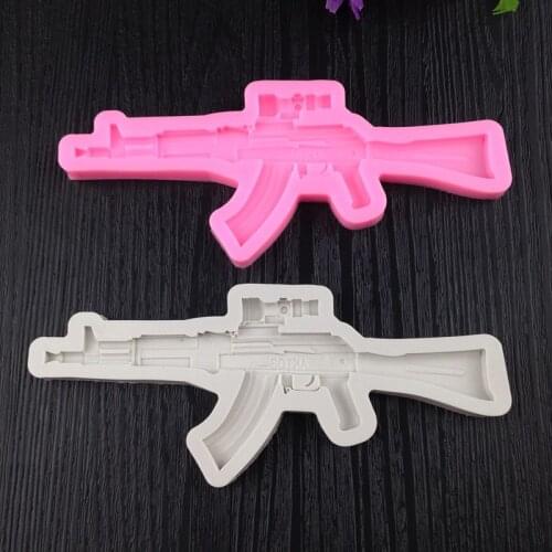 Mini machine gun decoration DIY Chocolate Mold baking tool turn sugar liquid dessert silica gel mold WMJ-393