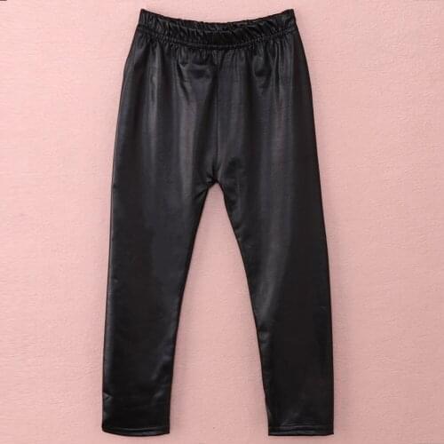 Fashion Girl Pants 1Y-8Y Toddler Girls Baby Stretchy PU Leather Pants Kids Warm Skinny Leggings Trousers