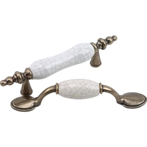 Marble Knob And Ceramic Handle Furniture Handle Kitchen Cabinet Door Knob Drawer Handle European Crack Handle