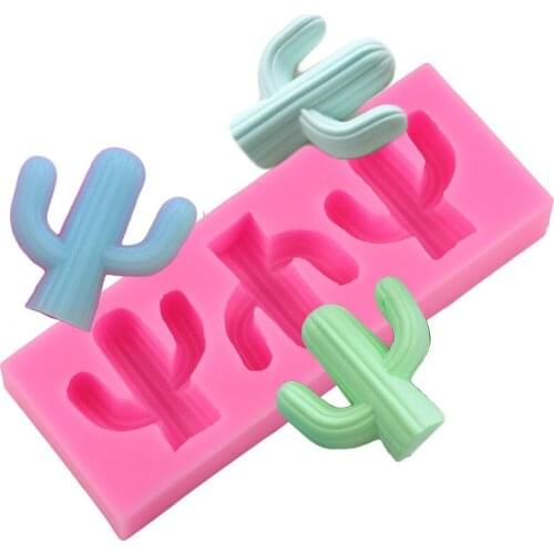 Mujiang 3D Cactus Candle Silicone Molds Cupcake Fondant Cake Decorating Tools Gumpaste Chocolate Candy Clay Resin Soap Moulds