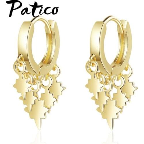 New Trendy Geometric Star Tassel Drop Earrings For Women 925 Sterling Silver Earrings Oorbellen Pendientes