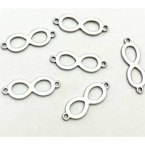Bright Infinite Love Connect Stainless steel 10pcs Necklace Charms Jewelry Package Use Necklace Connectors Diy Jewelry Making