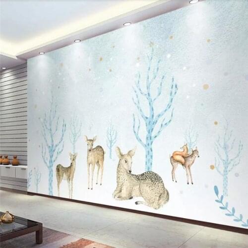 Custom 3d wallpaper modern minimalist Nordic retro American deer Lin sofa living room wall quality material waterproof