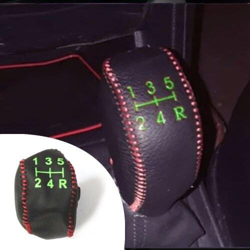 For Peugeot 408 13-14 2008 14-18 301 13-18 308 13-18 MT 1pc PU Leather Hand Brake Shift Knob Cover Car Decor Shift Knob Shell