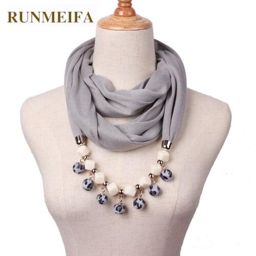 RUNMEIFA Charm Pendant Scarf Tasted Small Wool Ball Necklace Brand new Pure color Act the role ofing Fashion Women scarf