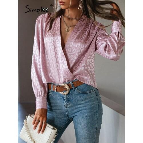 SIMPLEE Leopard Blouses