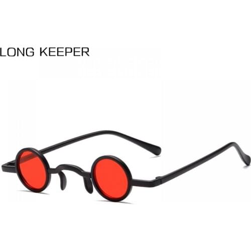 LongKeeper Small Round Sunglasses Women Men UV400 Brand Designer Punk Sun Glasses Vintage Steampunk Eyewear Black Shades