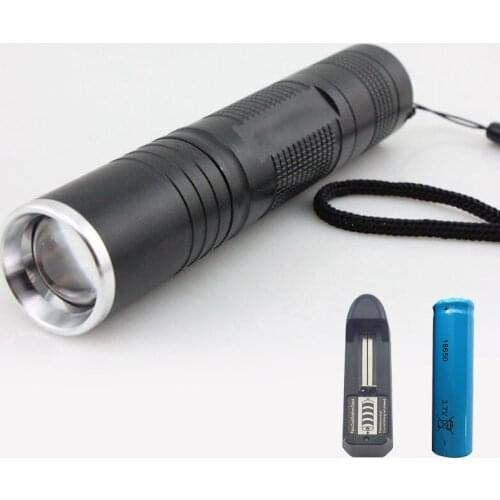 Q5 Led Flashlight Lampe Torch Small Pocket Rechargeable Flash Light torch Lanterna with 18650 Battery AC home Charger