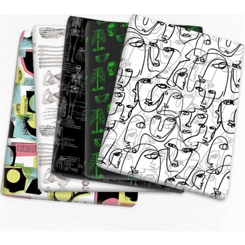 Human Bones Patchwork Printed Polyester Cotton Fabric for Tissue Sewing Quilting Fabrics Needlework Material DIY Handmade,c16132