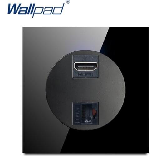 Wallpad HDMI-compatible DATA CAT6 Network Ethernet Socket For Data Transmission New Arrival Crystal Glass Panel