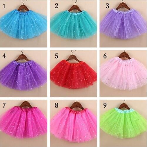 Multicolor Girls Glitter Starts Tutu Skirts Baby 3Layers Tulle Ballet Dance Pettiskirts Underskirts Kids Party Skirts 30Pcs/lot