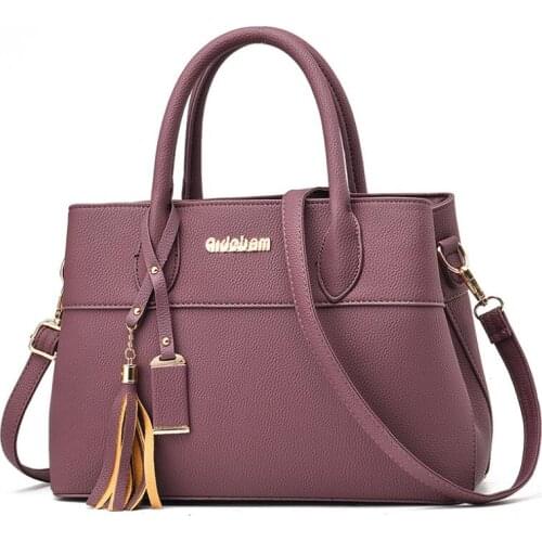 Simple Fashion Female Handbag Autumn New Style Large Capacity Tassel Shoulder Bag PU Leather Womrns Messenger Bag Bolso