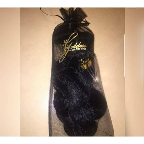 10pcs Custom Organza Bags for Packaging Wig Hair Personalized Logo Drawstring Hair Bags Printed Organza Fabric Gift Wine Bags