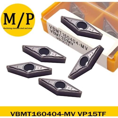 100% Original 10Pcs VBMT160404 MV VP15TF CNC lathe Insertion VBMT 160404 High Quality Carbide Inserts