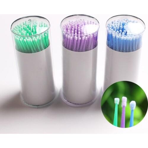 100Pc/Bottle Microblading Micro Brushes Swab Lint Free Tattoo Permanent Supplies Accesories Eyelash Cleaning Brush