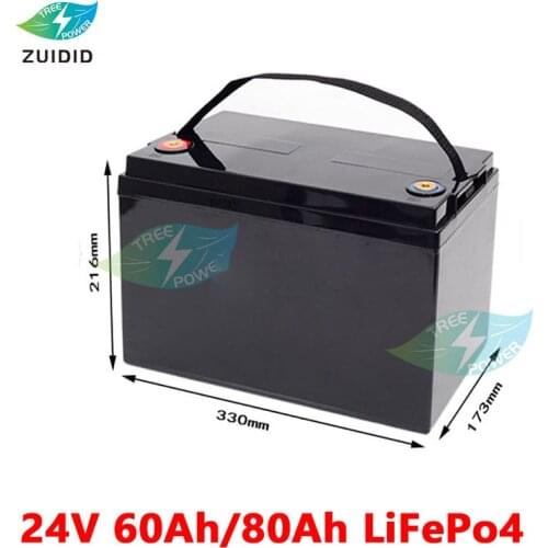 24V 80Ah 60Ah LiFepo4 battery pack for energy storage system UPS EV scooter motor home golf trolley solar +10A charger