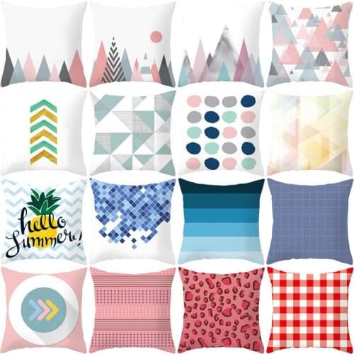 45x45 Cushion Cover Polka Dot Geometric Stripes Print Pattern Pillowcase Home Sofa Pillows Covers Decoratiion Pillow Case