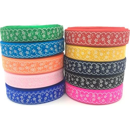 5Yards/lot 1" (25mm) Printed Flower Organza Ribbon Hair Bow Wedding Christmas Decoration DIY Sewing