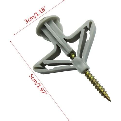 QX2E 50 Pcs Hollow Brick Expansion Screw Drywall Kit Self Drilling Wall Home Improvement Pierced Hardware Fasteners Supplies