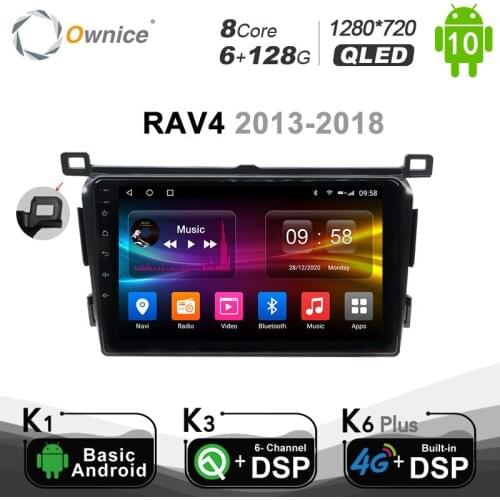 6G+128G QLED DSP 2 Din Android 10.0 car dvd player GPS for Toyota RAV4 2013 - 2018 Car Radio Navigation Audio 1280*720 4G LTE