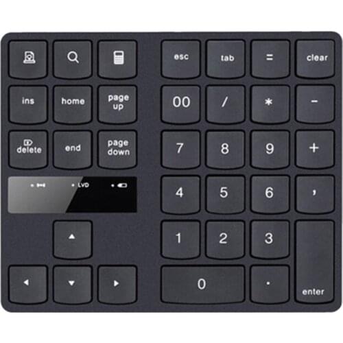 2.4G USB Wireless Numeric Keypad 35 Keys Charging Digital Keyboard Portable Laptop Computer Mini Numpad for Travel Home Office