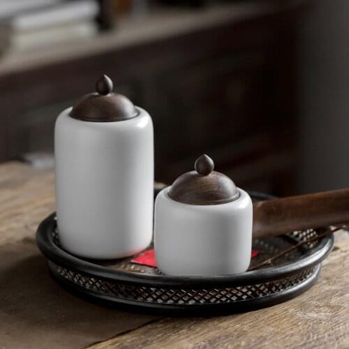 Travel Tea Caddy Ceramics Puer Tea Tea Storage Box Tea Jar Candy Jar Container Storage Box for Home Use Small Storage Chests