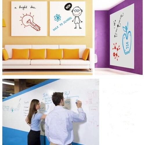 SUNICE Whiteboard Drawing Toys White Bulletin Board Writing Toy Sheets Film Office Home Kids Room Wall Stickers