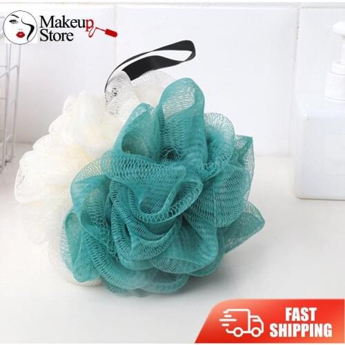 1pc Cute Bath Ball Green Flower Mesh Back Scrubbing Bubble Ball PE Shower Bath Towel Home Bathroom Accessories