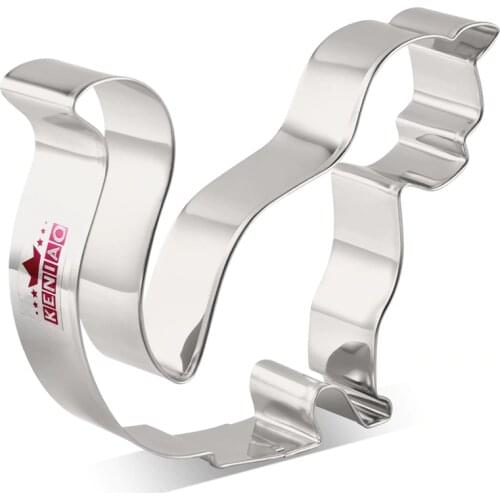 KENIAO Sitting Cat Cookie Cutter for Kids - 12 x 9.8 cm - Biscuit and Fondant Cat Cutter - Stainless Steel