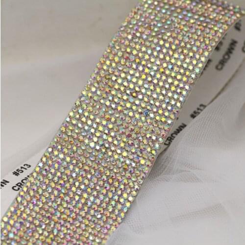 Mlaey Golden Hot Drilling Lace Trim Embroid Lace Fabric DIY Craft&Sewing Dress Clothing Accessories High Quality 1Y 05