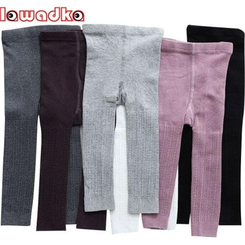 Lawadka Kids Leggings For Girls Solid Knitted Baby Girls' Leggings Infant New Spring Autumn Warm Newborn Pantyhose Age For 0-6Y