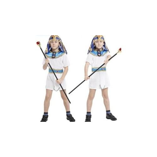2016 Hot Cosplay masquerade Halloween prince costume Boys childen kid costume Egyptian pharaoh Cleopatra royal Cospaly clothes