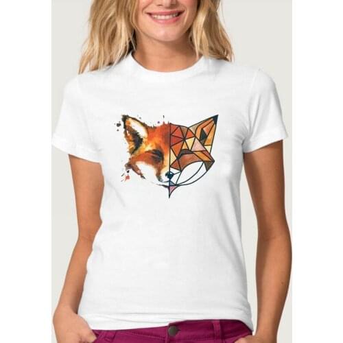 Fox Paint Cute Fashion Women Tshirts ummer Tee Ladies Clothes Tshirt Casual Printed Woman Female T-shirt Short Sleeve T Top