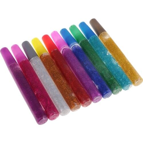 10 Colorsr glitter glue pen set classic colors for scrapbooking card making diy art craft phone case photo album decoration