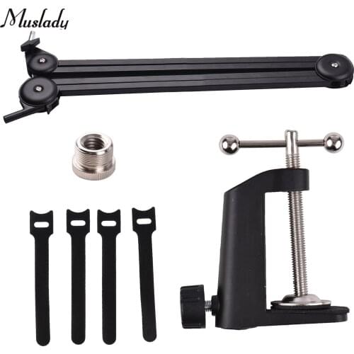 Muslady Microphone Stand Set Heavy Duty Mic Suspension Scissor Boom Arm with Clamp Sticky Tape for Singing Live Stream