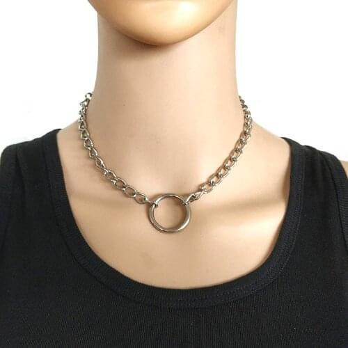 Punk Chunky Curb Chain Necklace for Women Vintage Elegant New Design Silver Collar Choker Sweater Chain Necklace
