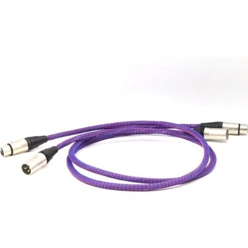 Pair hifi ST-48B OCC pure copper silver plated audio interconnect cable with XLR plug connector XLR balance extension cable