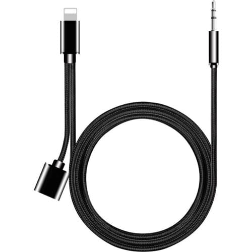 Applicable Apple 8/X IOS12 audio cable Car 2-in-1 car universal AUX charging cable