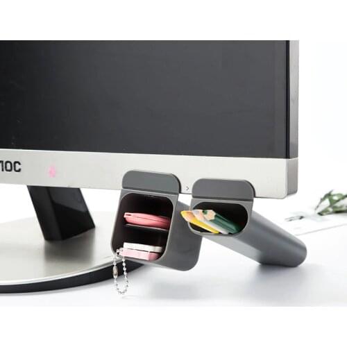 Rectangular desktop boxes computer monitors pocket pen container family multi-function creative school office stationery