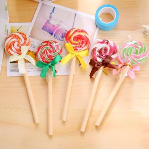10/24PCS Kawaii Lollipop Ballpoint Pen Creative Stationery Cute 0.5mm Black Ballpoint Pen Signature Pen School Student Supplies