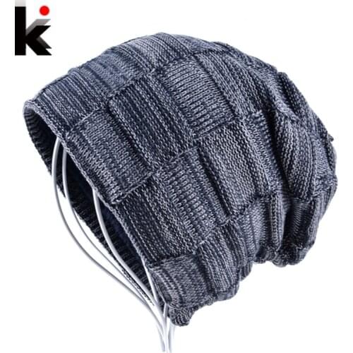 Winter beanie cap boy beanies hats for men knitted wool hat bone skullies men casual bonnet warm plaid caps gorro masculino