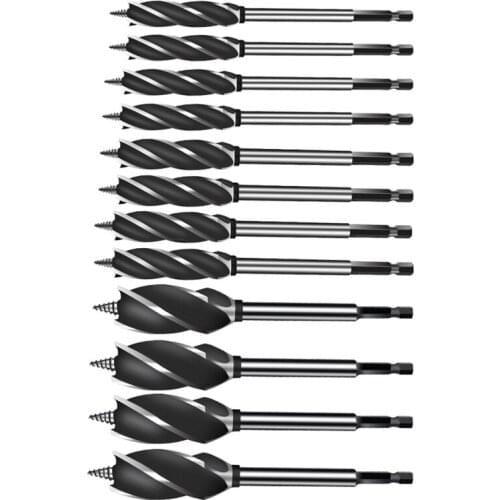 Four-slot Hexagonal Long Shank Auger Drill Woodworking Support Fast Cut Auger