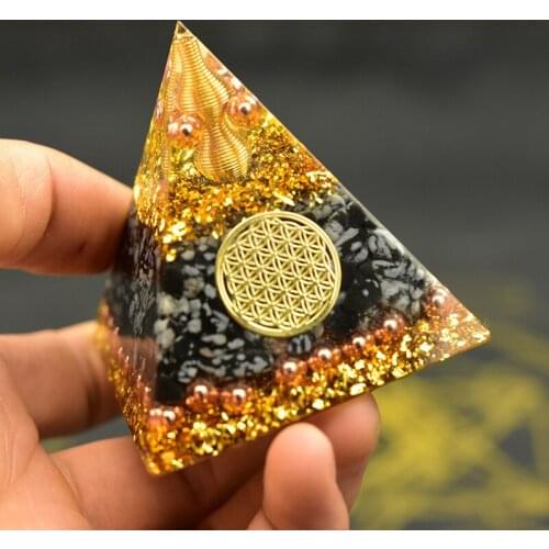 Shri Yantra Orgone Pyramid Rose Quartz Sphere Up Copper&Brass Circle Whirlwind With Kyanite Healing Orgonite Energy Chakra Reiki