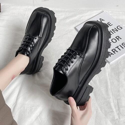 Mary Jane Lolita Shoes Lace up Patent Leather Women 2021 Chunky Heels Ladies Round Toe Female Girls Cosplay Costume Shoes 2021